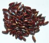 100 3x11mm Metallic Copper Iris Dagger Beads